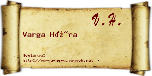 Varga Héra névjegykártya